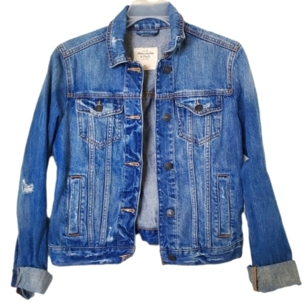 Abercrombie & Fitch‎ Women's Distressed Denim Jean Jacket